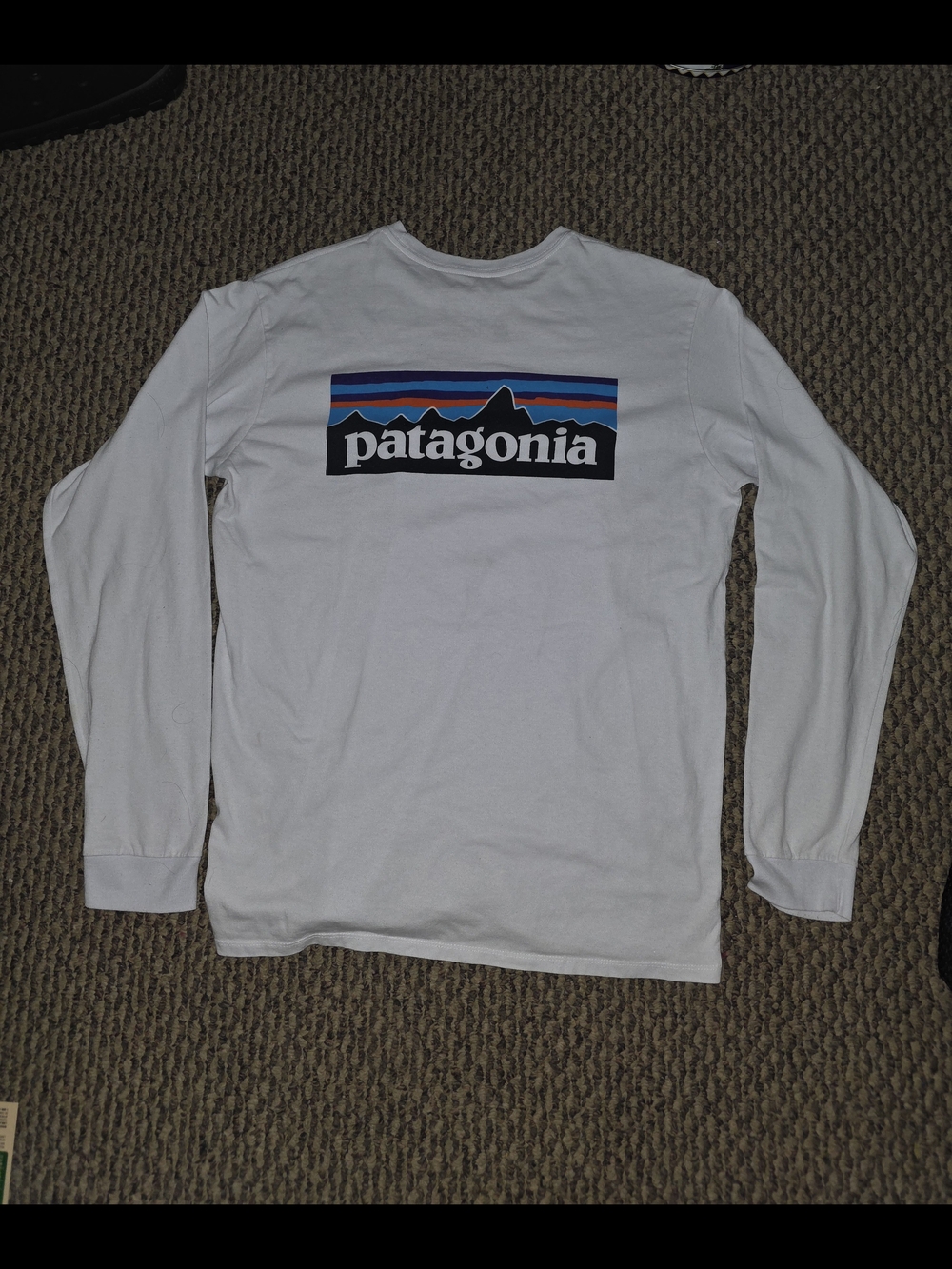 Patagonia White Long Sleeve Logo Tee